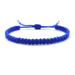 Blue support bracelet, blue string wristband, blue beaded bracelet, adjustable